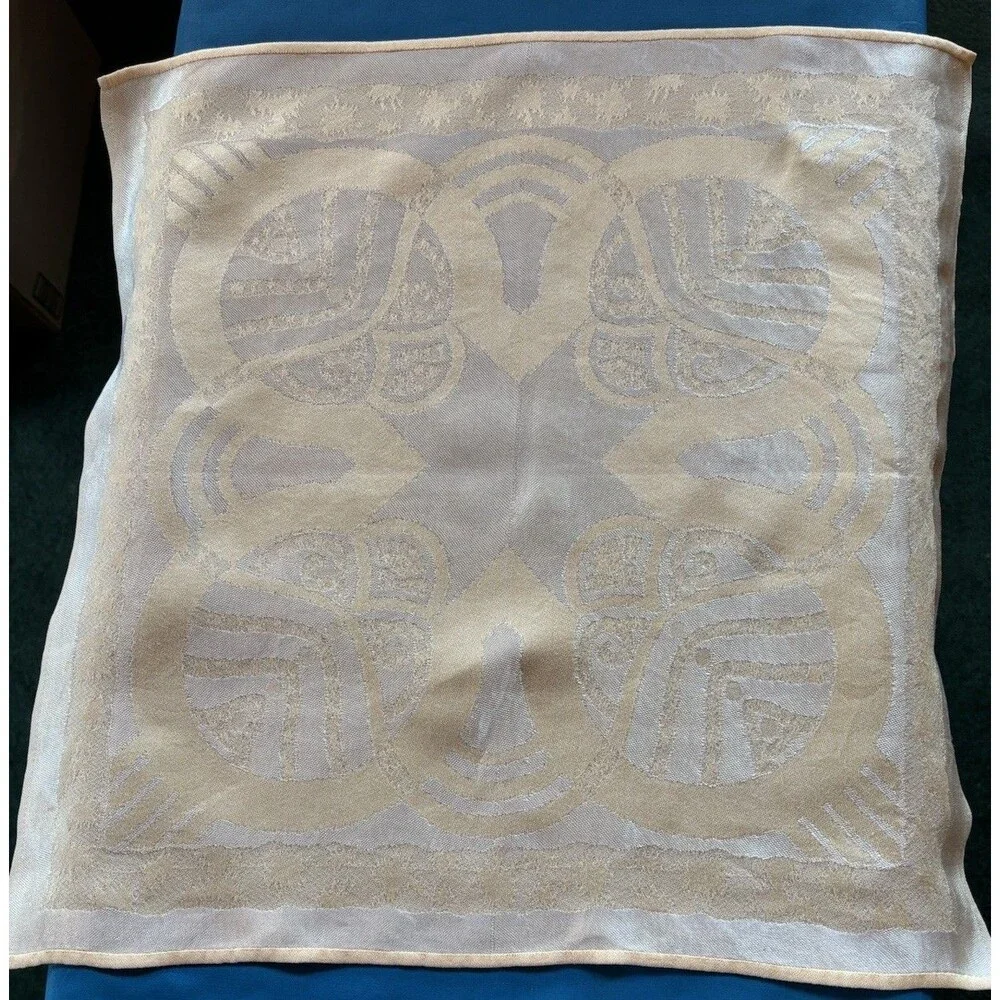 Vintage Set of 8 Peach Damask Linen Dinner Napkins Country 17